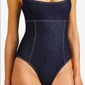 SOLID & STRIPED Harper denim one piece NWT